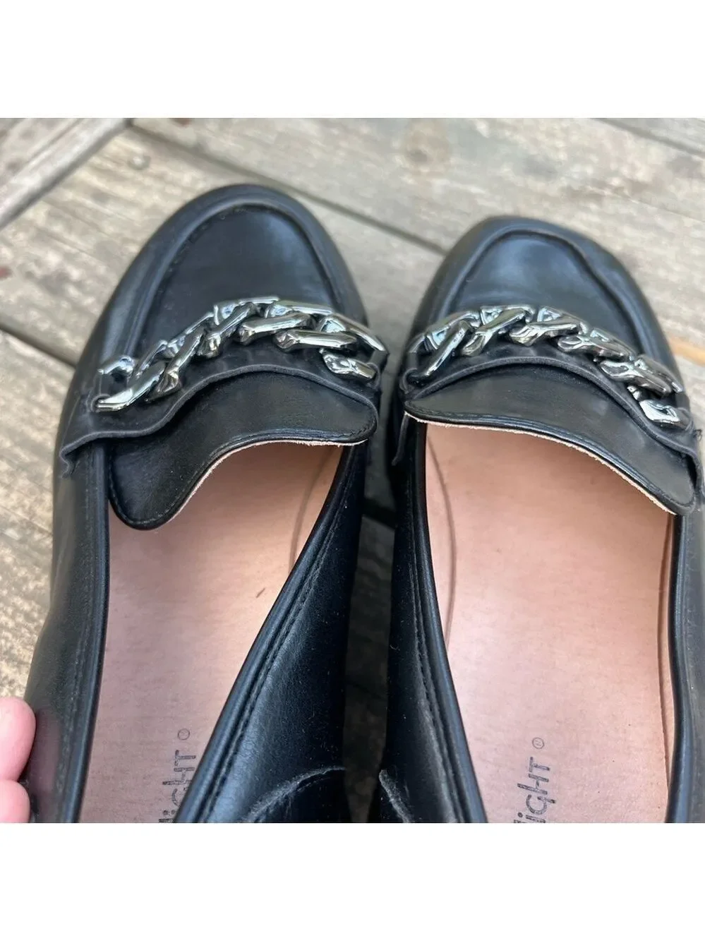 Limelight 90s Y2K Chunky Heel Lug Sole Faux Leather Slip-On Loafers Shoes 10